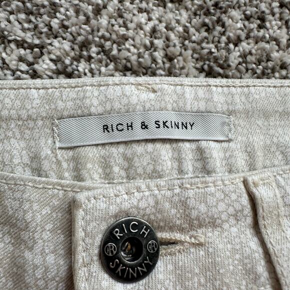Rich & Skinny cream and tan snakeskin skinny jeans size 26 - Picture 6 of 11